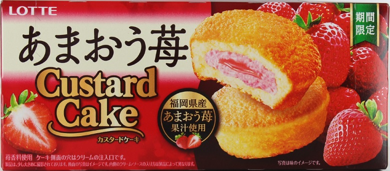 ロッテ　カスタードケーキ＜あまおう苺＞